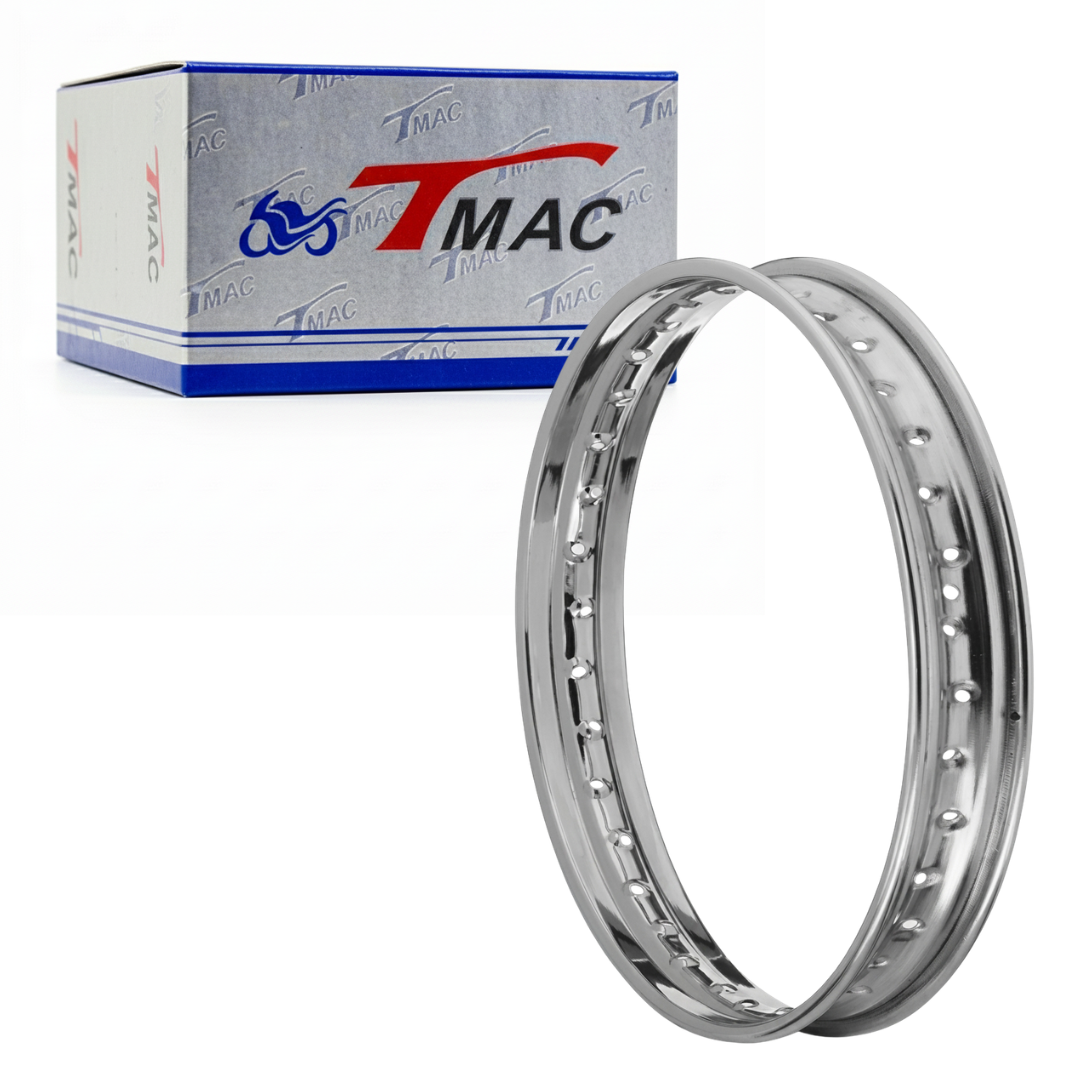 a2715e4934db3cf478deab7e9f979651.png Aro de Roda Cromado 14 x 1,60 C 100 Biz KS/ES C 100 Dream Biz 125 KS/ES Pop 100 - Imagem 1