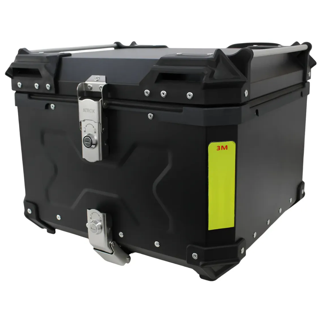f6484265d938f998e3b8e4a4894dd8fb.png Bauleto Alumínio Baú 55L Dakar Universal Com Base Preto - Imagem 7