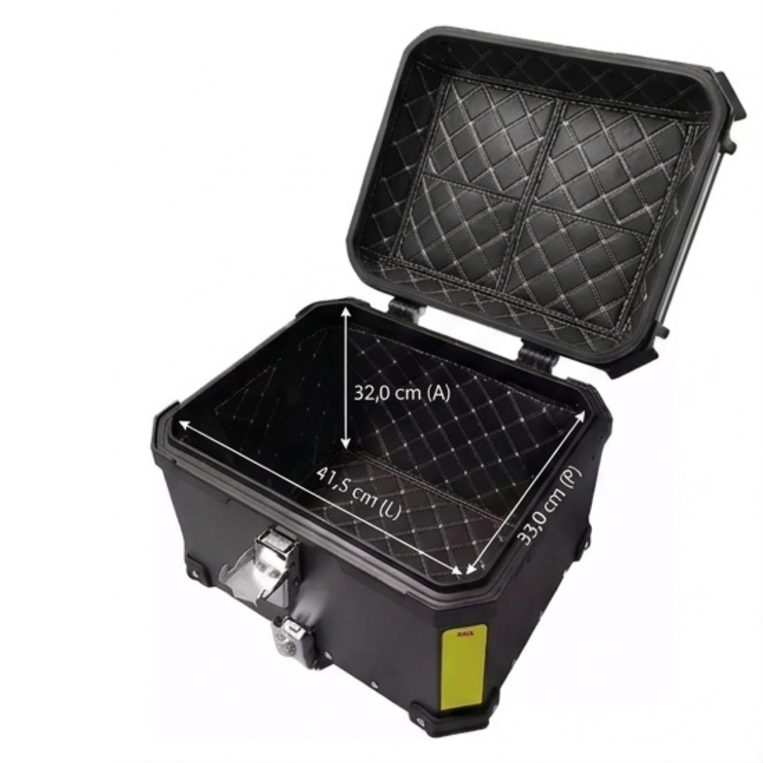 ffc59b3abdb8f7e6c6912c6cc78d6a38.png Bauleto Alumínio 45L Universal Moto Com Base Forrado Preto - Imagem 6