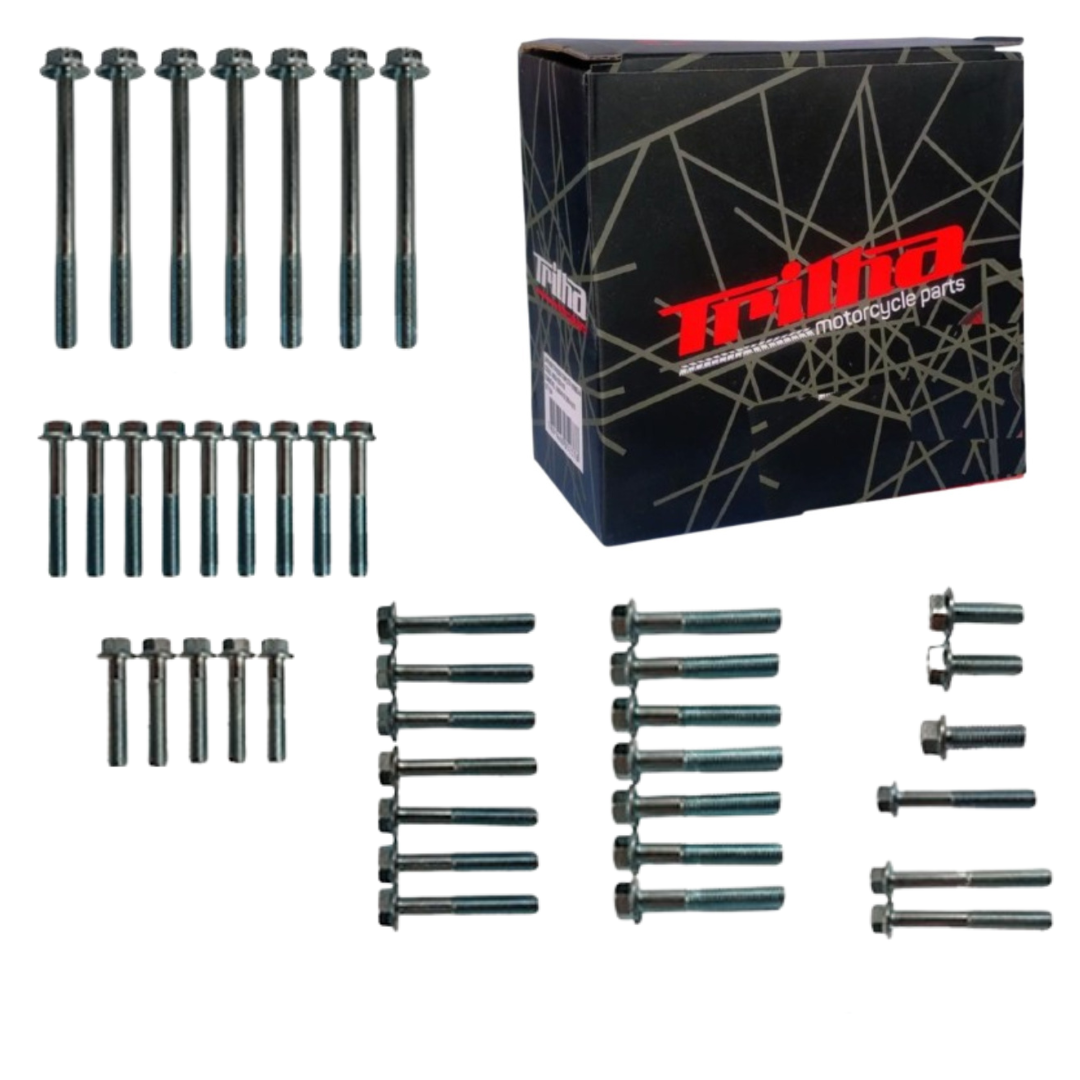 310cd4af0f3fa9e51ec2bad248c29179.png Kit 41 Parafusos Flange Do Motor - Titan/Fan/Cargo/Bros - Imagem 1